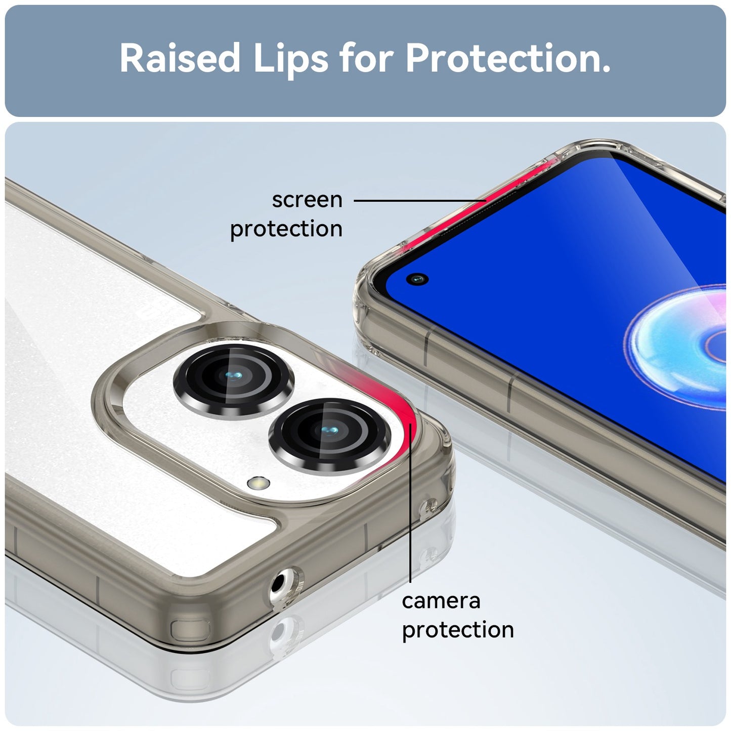 For Asus Zenfone 9 5G TPU + Acrylic Clear Back Phone Protective Case Anti-drop Anti-scratch Back Cover