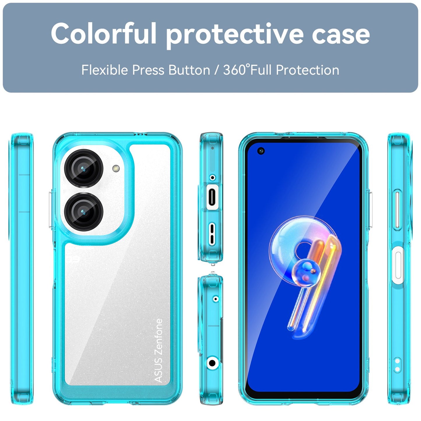 For Asus Zenfone 9 5G TPU + Acrylic Clear Back Phone Protective Case Anti-drop Anti-scratch Back Cover