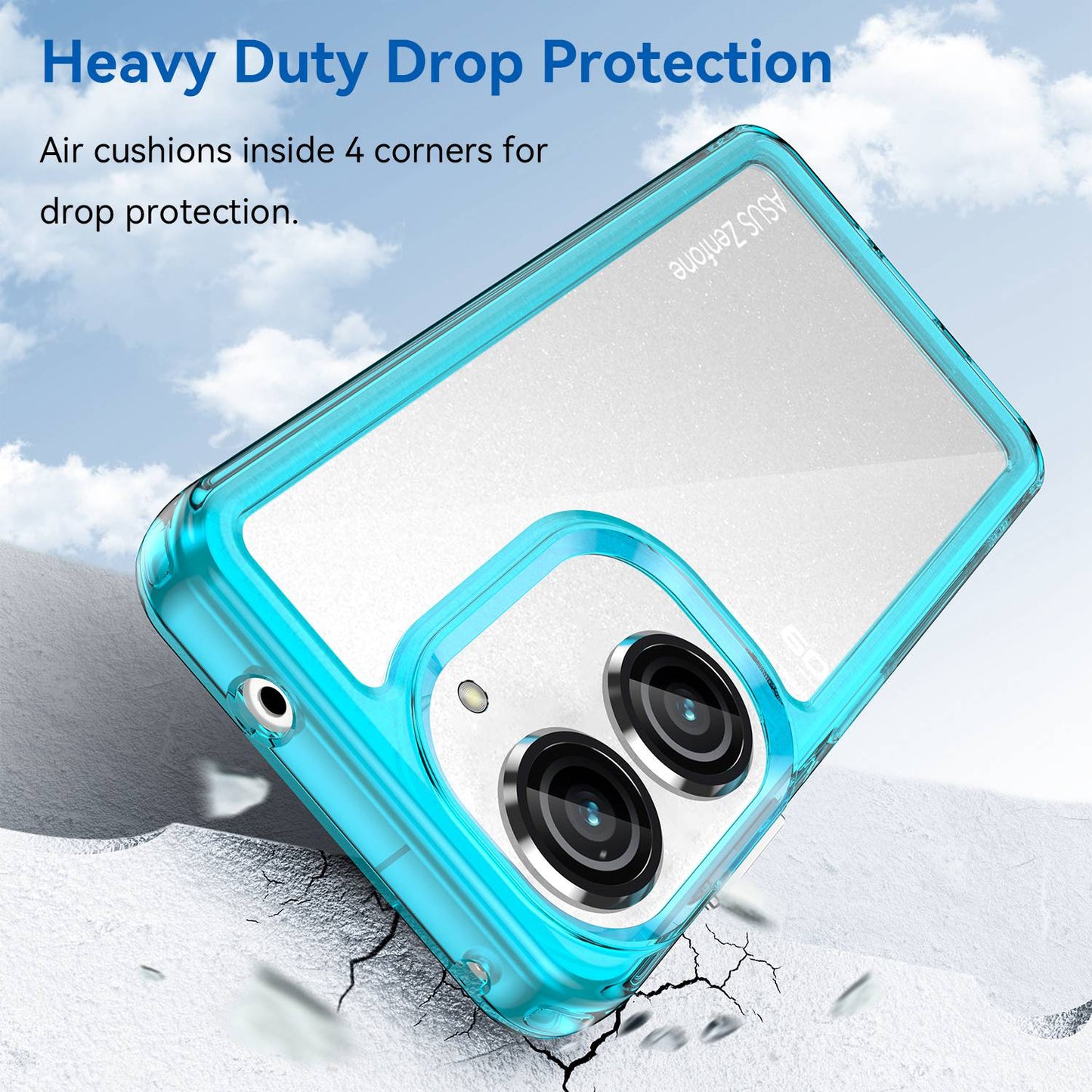For Asus Zenfone 9 5G TPU + Acrylic Clear Back Phone Protective Case Anti-drop Anti-scratch Back Cover
