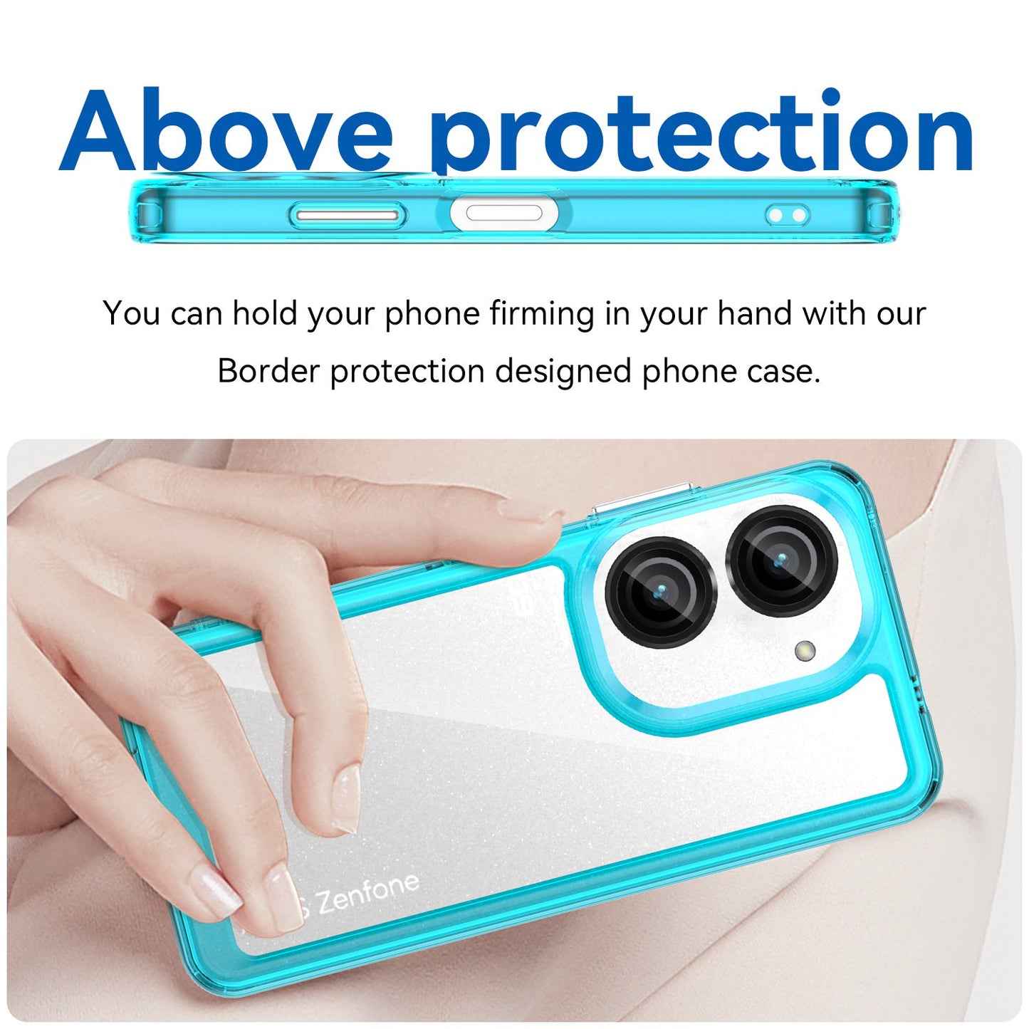 For Asus Zenfone 9 5G TPU + Acrylic Clear Back Phone Protective Case Anti-drop Anti-scratch Back Cover