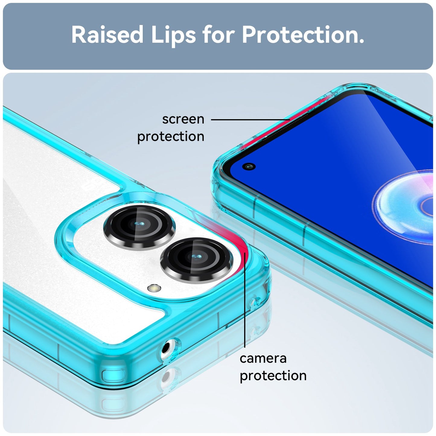 For Asus Zenfone 9 5G TPU + Acrylic Clear Back Phone Protective Case Anti-drop Anti-scratch Back Cover
