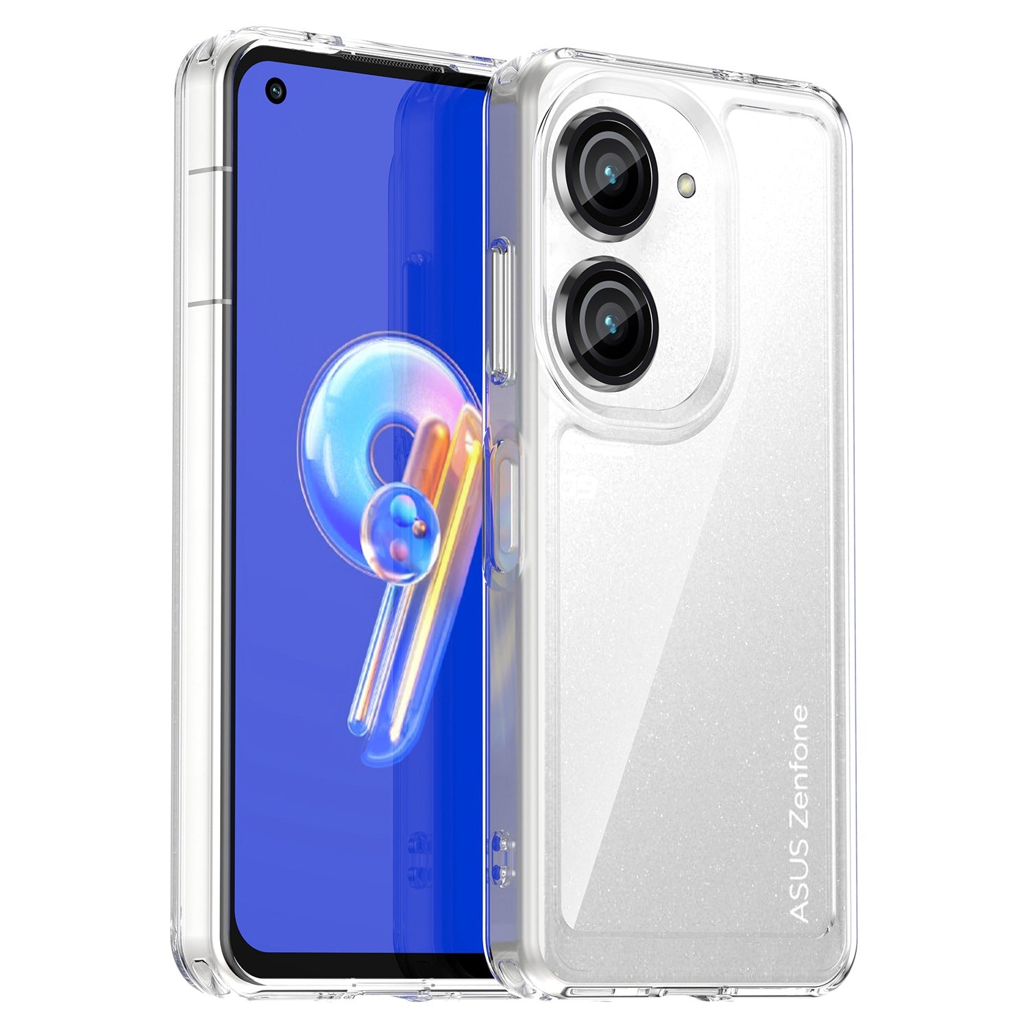 For Asus Zenfone 9 5G TPU + Acrylic Clear Back Phone Protective Case Anti-drop Anti-scratch Back Cover