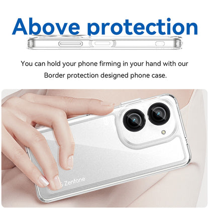 For Asus Zenfone 9 5G TPU + Acrylic Clear Back Phone Protective Case Anti-drop Anti-scratch Back Cover