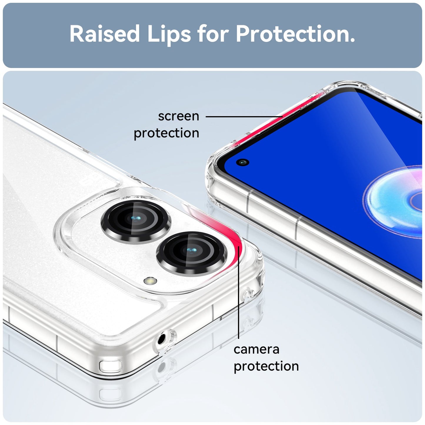 For Asus Zenfone 9 5G TPU + Acrylic Clear Back Phone Protective Case Anti-drop Anti-scratch Back Cover