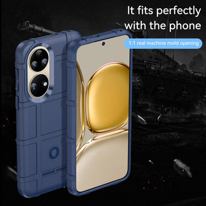 For Huawei P50 Pro 4G Phone Shell Anti-scratch Rugged Square Grid Texture Flexible TPU Shockproof Phone Case