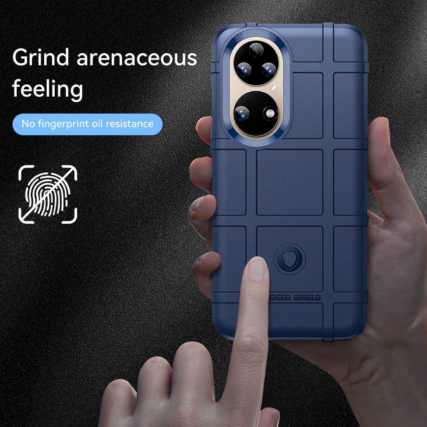 For Huawei P50 Pro 4G Phone Shell Anti-scratch Rugged Square Grid Texture Flexible TPU Shockproof Phone Case