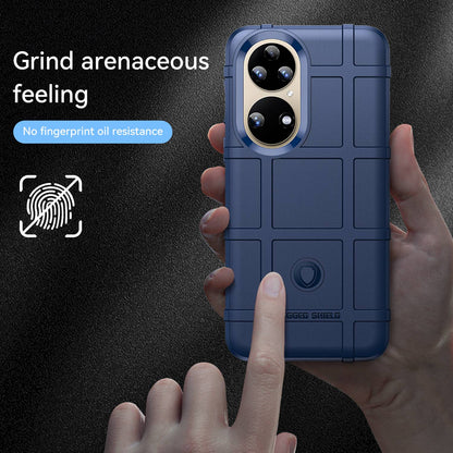 For Huawei P50 Pro 4G Phone Shell Anti-scratch Rugged Square Grid Texture Flexible TPU Shockproof Phone Case