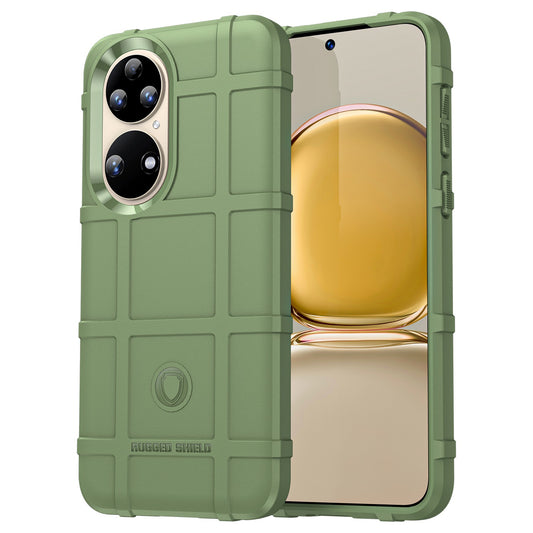 For Huawei P50 Pro 4G Phone Shell Anti-scratch Rugged Square Grid Texture Flexible TPU Shockproof Phone Case