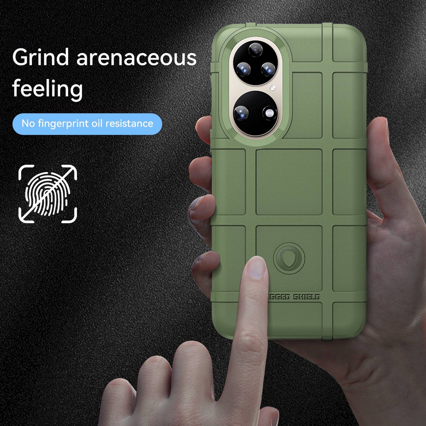 For Huawei P50 Pro 4G Phone Shell Anti-scratch Rugged Square Grid Texture Flexible TPU Shockproof Phone Case