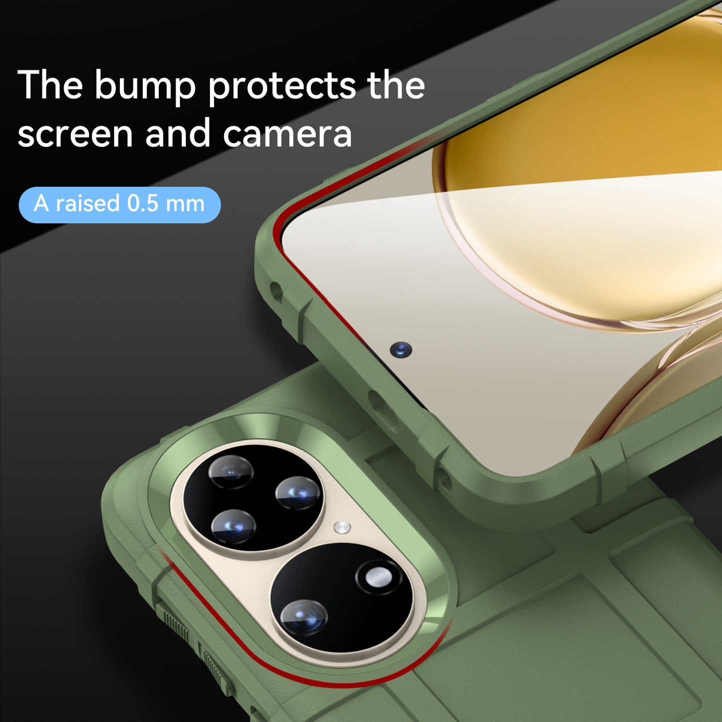 For Huawei P50 Pro 4G Phone Shell Anti-scratch Rugged Square Grid Texture Flexible TPU Shockproof Phone Case