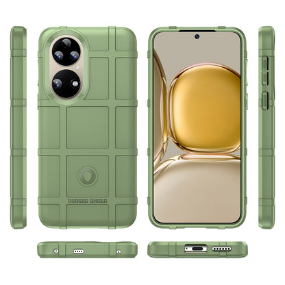 For Huawei P50 Pro 4G Phone Shell Anti-scratch Rugged Square Grid Texture Flexible TPU Shockproof Phone Case