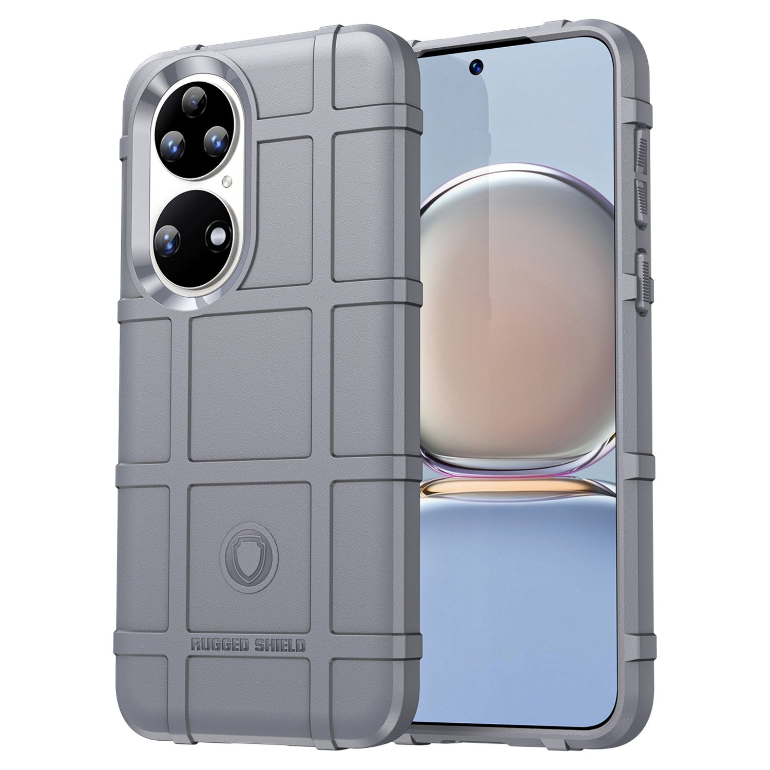 For Huawei P50 Pro 4G Phone Shell Anti-scratch Rugged Square Grid Texture Flexible TPU Shockproof Phone Case