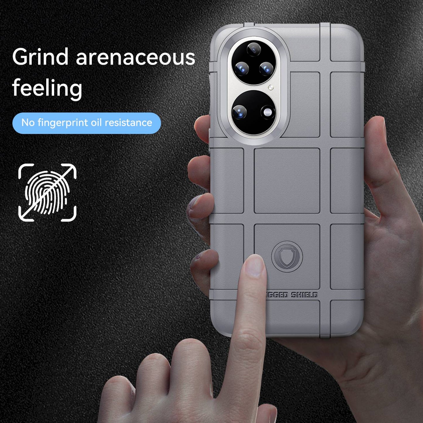 For Huawei P50 Pro 4G Phone Shell Anti-scratch Rugged Square Grid Texture Flexible TPU Shockproof Phone Case