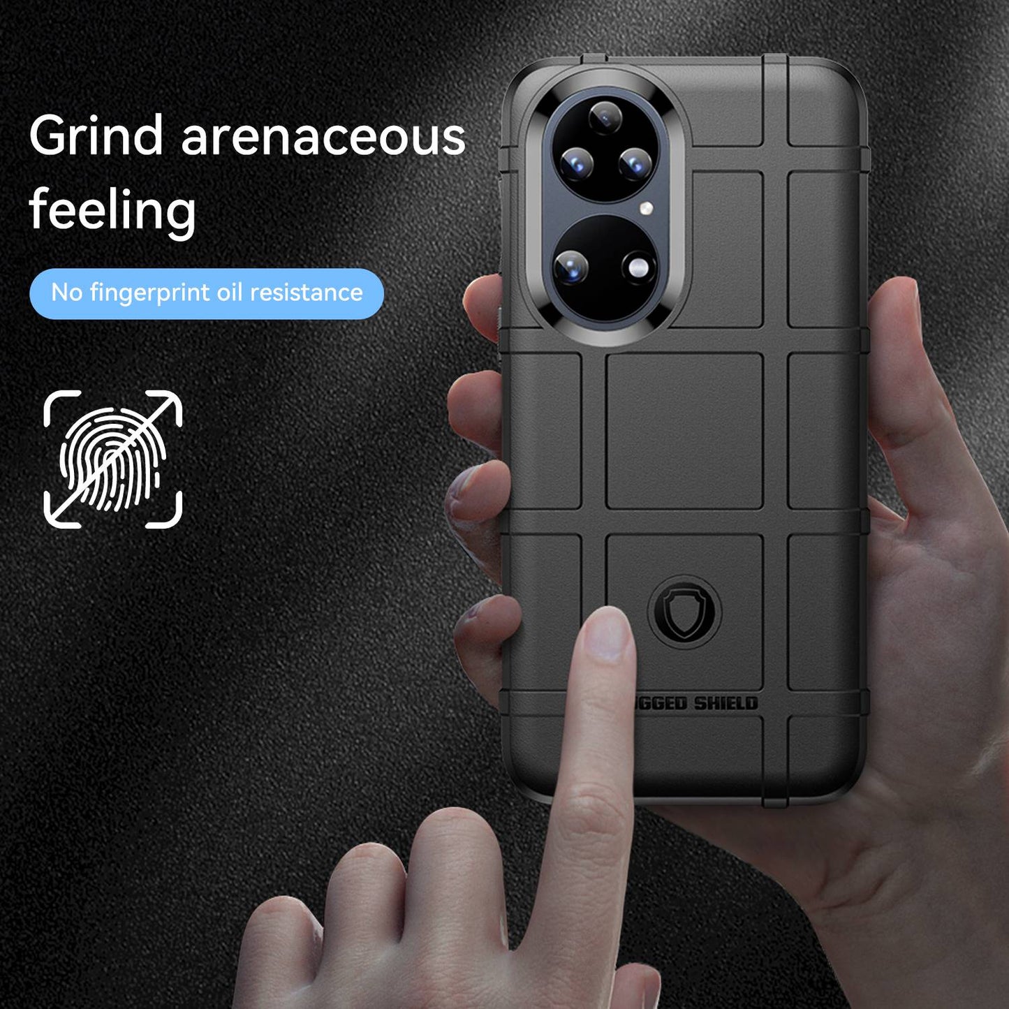 For Huawei P50 Pro 4G Phone Shell Anti-scratch Rugged Square Grid Texture Flexible TPU Shockproof Phone Case
