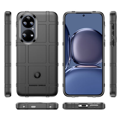For Huawei P50 Pro 4G Phone Shell Anti-scratch Rugged Square Grid Texture Flexible TPU Shockproof Phone Case