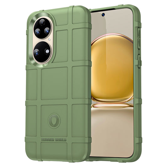 For Huawei P50 4G / P50E Soft TPU Case Rugged Square Grid Design Shockproof Phone Back Cover