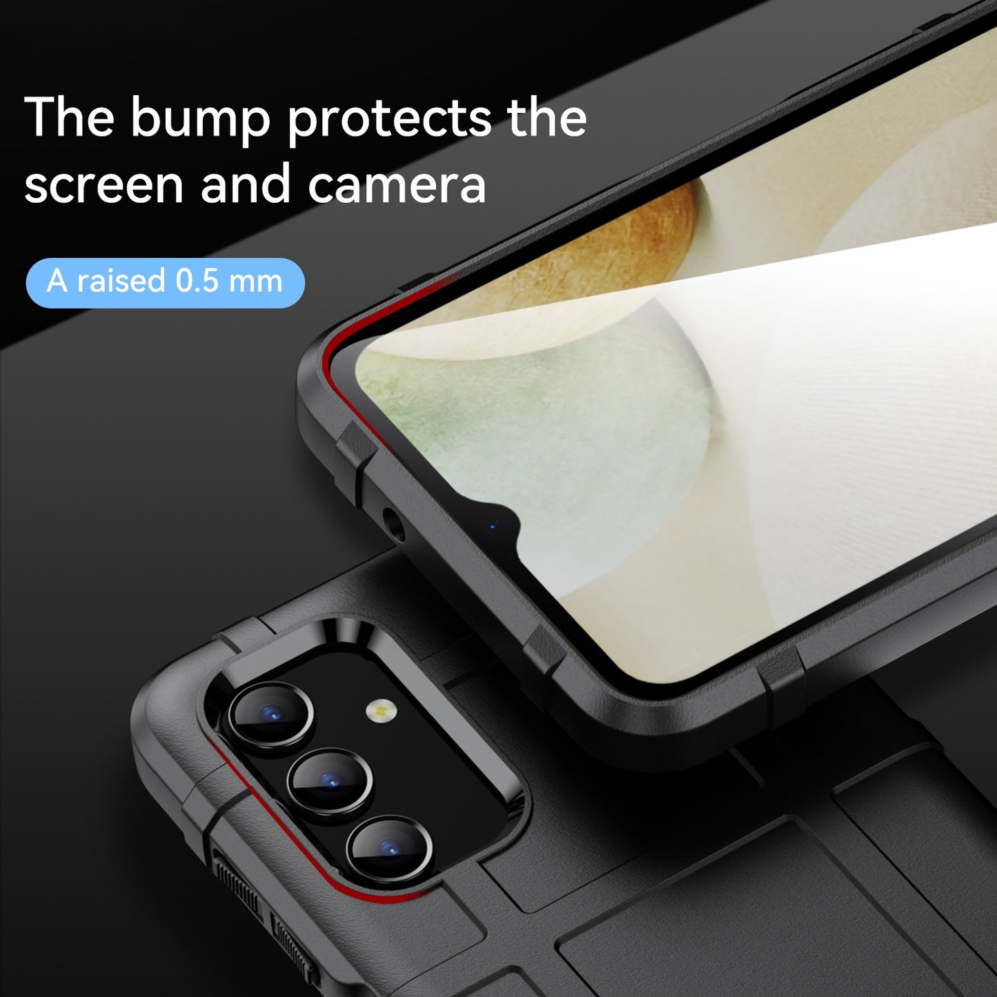 For Samsung Galaxy A04s 4G (164.7 x 76.7 x 9.1 mm) Rugged Square Grid Protective Phone Case Anti-drop TPU Cover