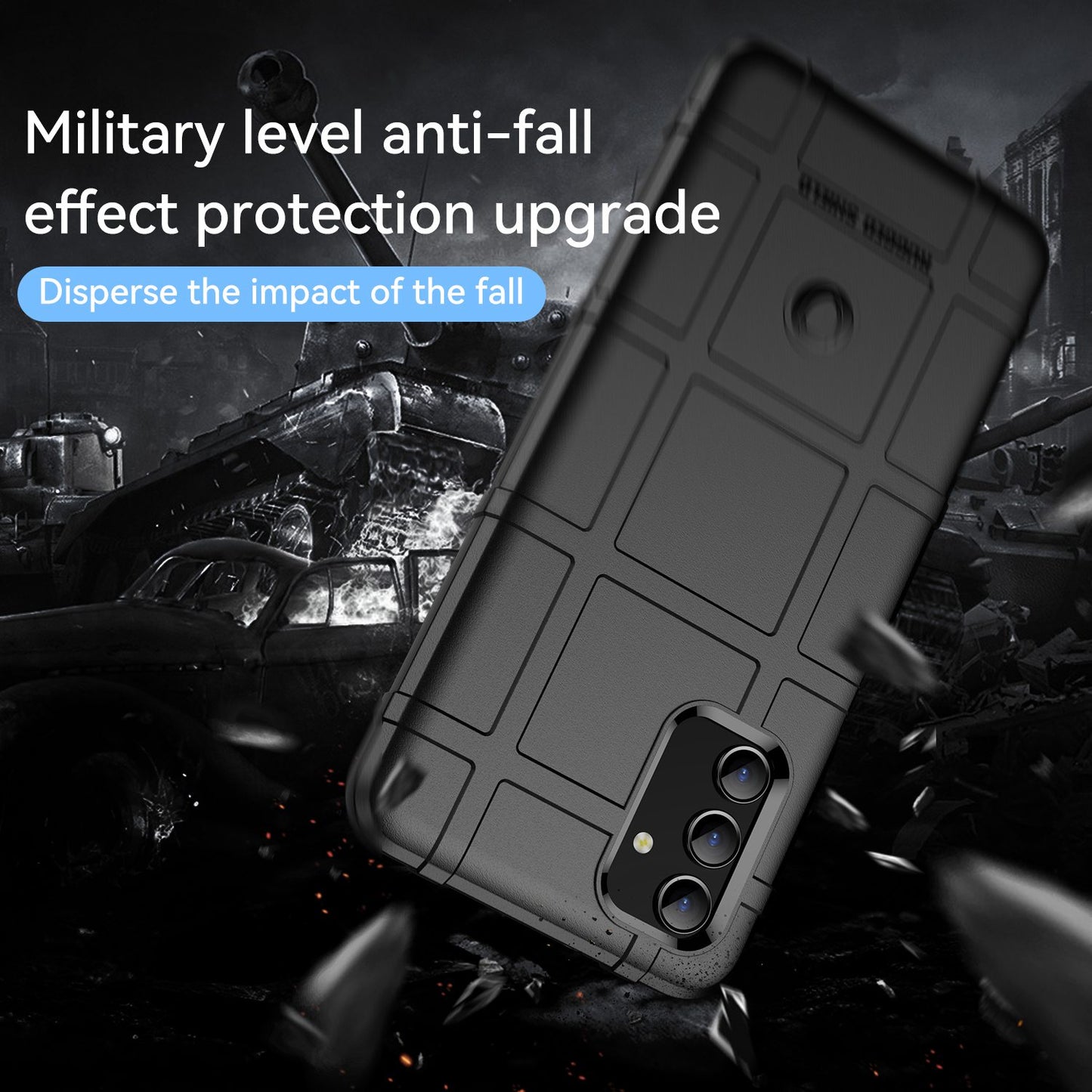 For Samsung Galaxy A04s 4G (164.7 x 76.7 x 9.1 mm) Rugged Square Grid Protective Phone Case Anti-drop TPU Cover