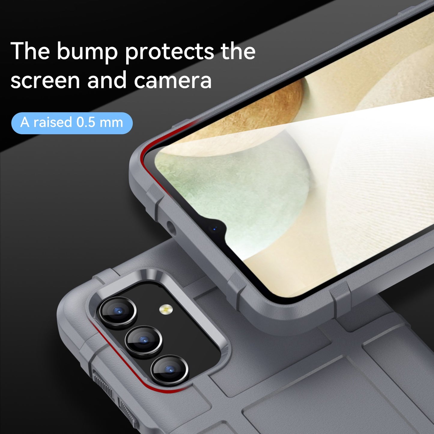 For Samsung Galaxy A04s 4G (164.7 x 76.7 x 9.1 mm) Rugged Square Grid Protective Phone Case Anti-drop TPU Cover