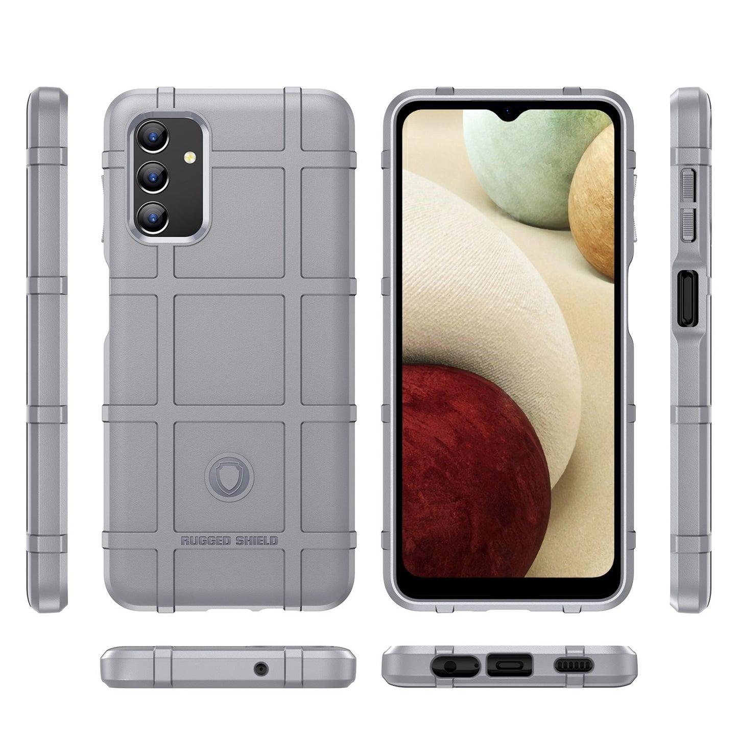 For Samsung Galaxy A04s 4G (164.7 x 76.7 x 9.1 mm) Rugged Square Grid Protective Phone Case Anti-drop TPU Cover