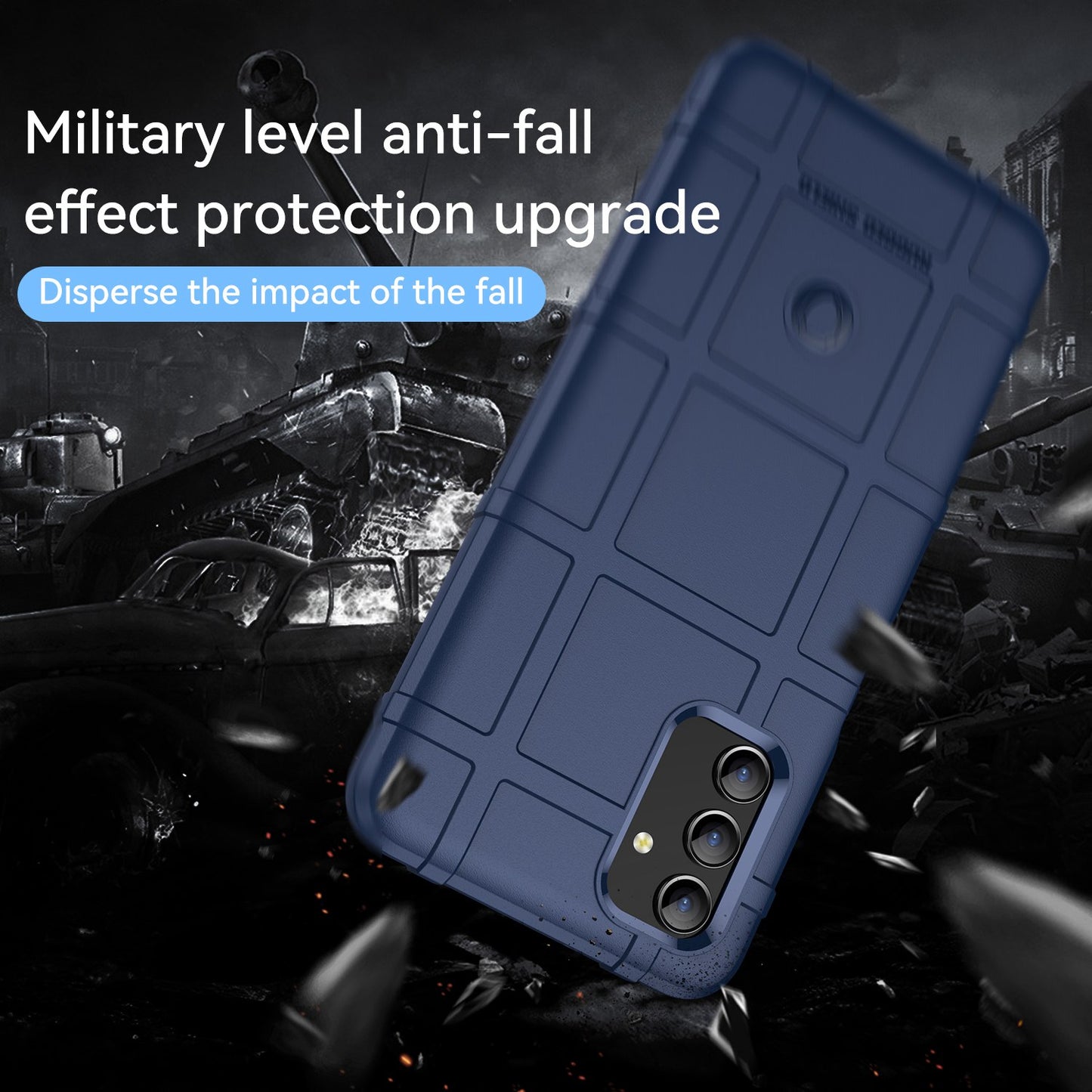 For Samsung Galaxy A04s 4G (164.7 x 76.7 x 9.1 mm) Rugged Square Grid Protective Phone Case Anti-drop TPU Cover