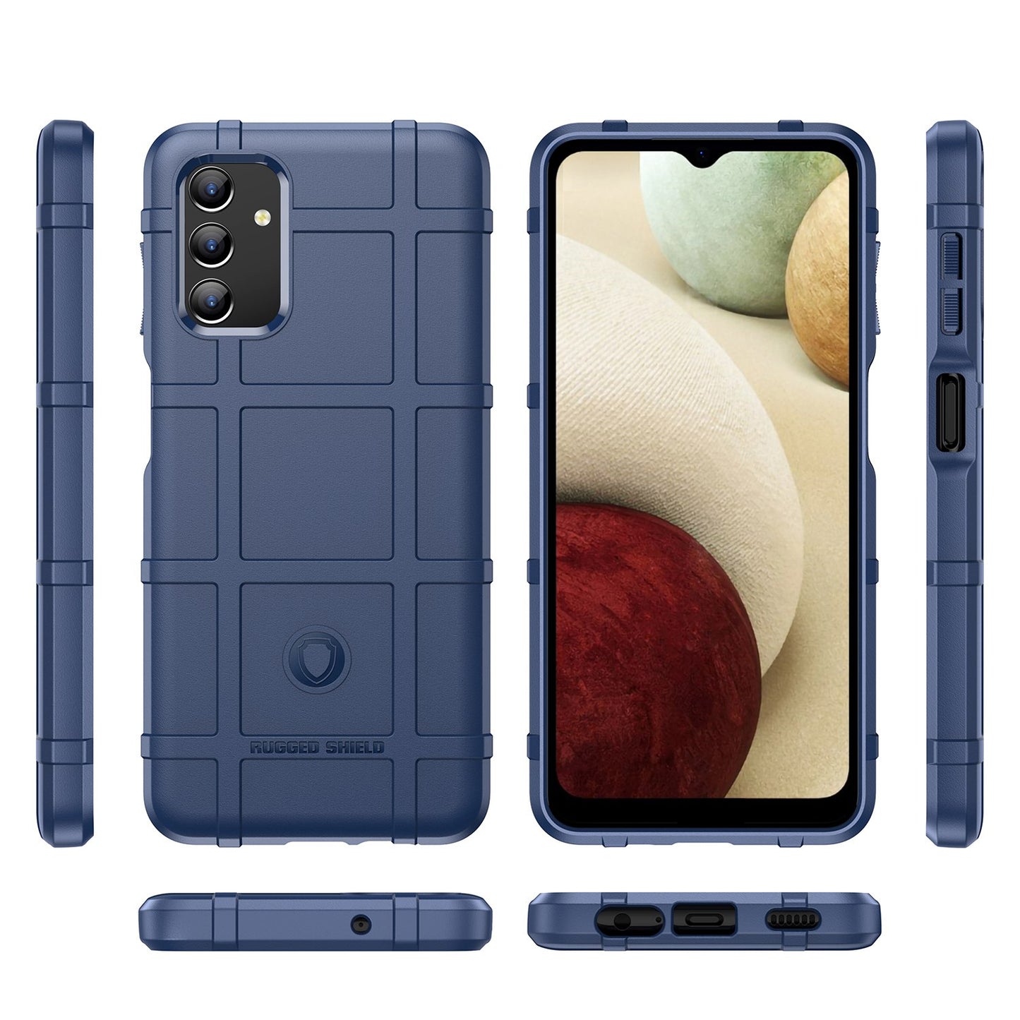 For Samsung Galaxy A04s 4G (164.7 x 76.7 x 9.1 mm) Rugged Square Grid Protective Phone Case Anti-drop TPU Cover