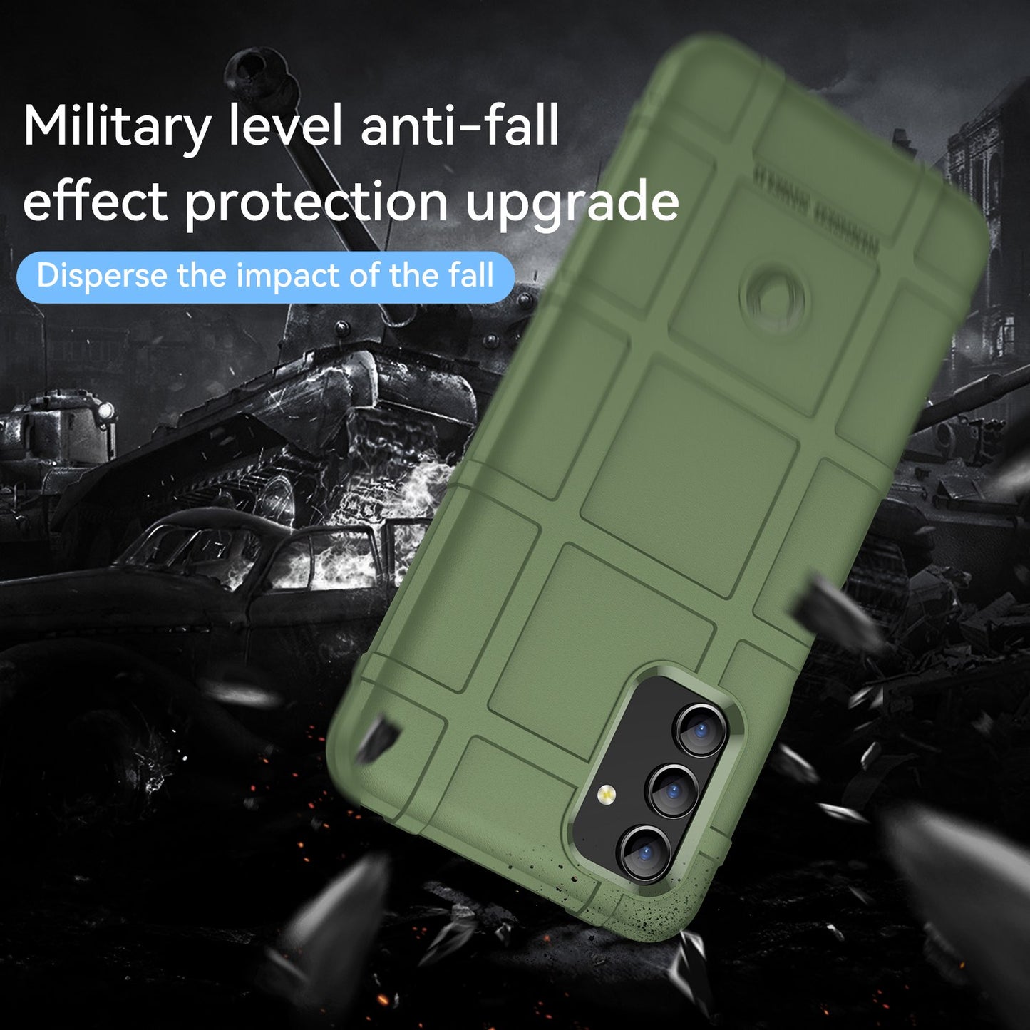 For Samsung Galaxy A04s 4G (164.7 x 76.7 x 9.1 mm) Rugged Square Grid Protective Phone Case Anti-drop TPU Cover