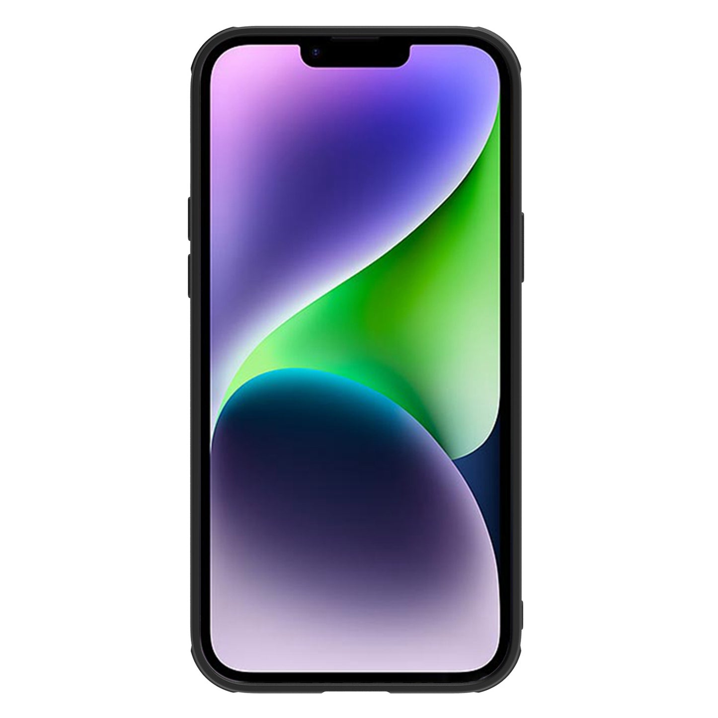 NILLKIN For iPhone 14 Plus Protective Case Anti Scratch Phone Cover PU Leather Coated PC + TPU Phone Case with Slide Camera Cover