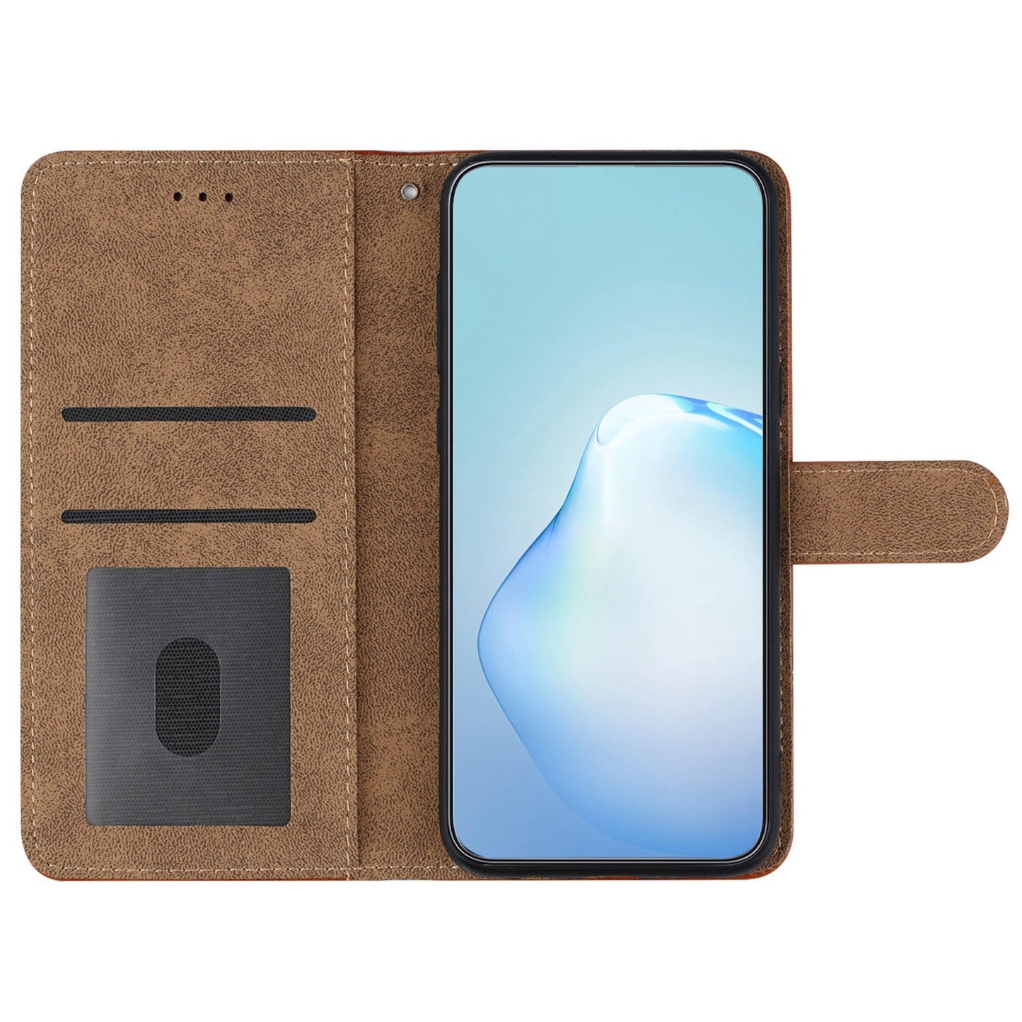 Phone Wallet Case For iPhone 13 Pro 6.1 inch, Business Style Cowhide Texture PU Leather Folio Flip Phone Cover Stand with Strap