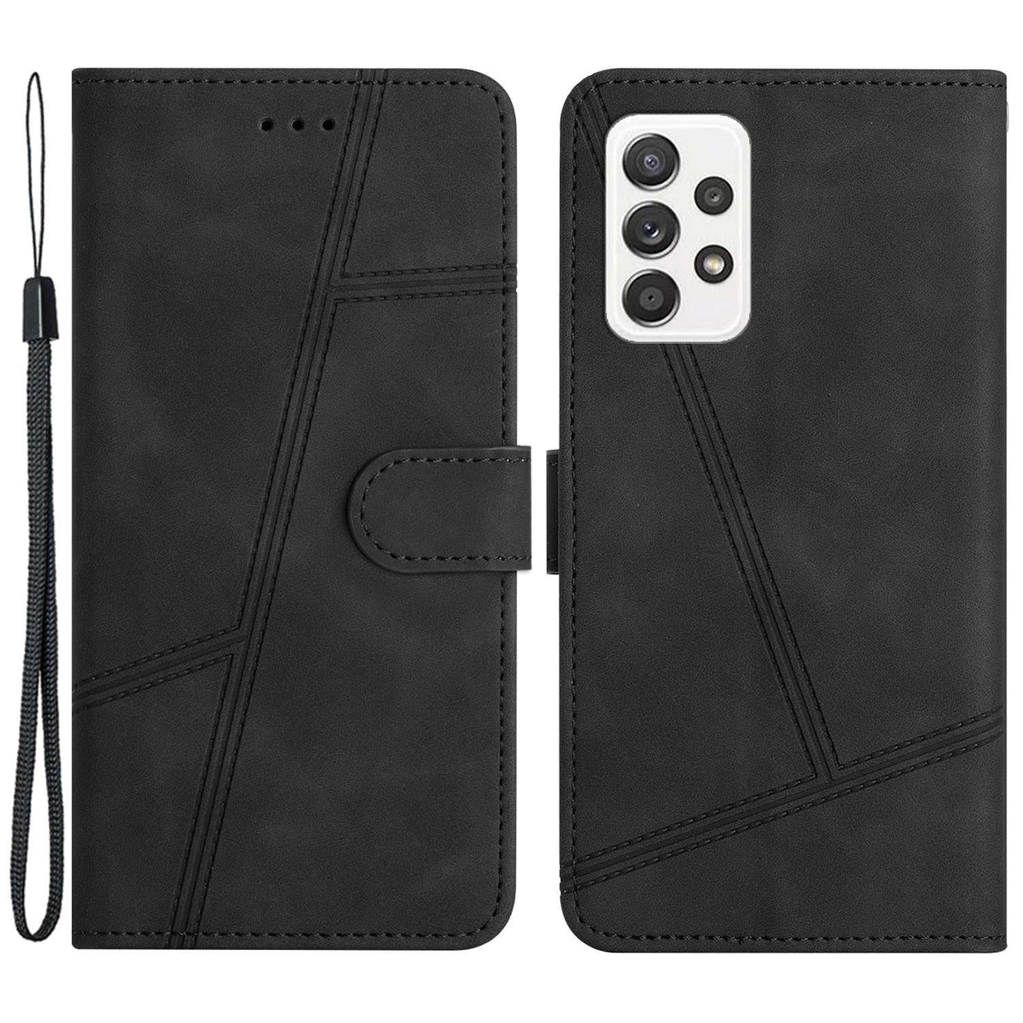 For Samsung Galaxy A52s 5G / A52 5G / 4G Skin-touch Feeling PU Leather Wallet Stand Phone Case Vintage Cell Phone Cover with Strap