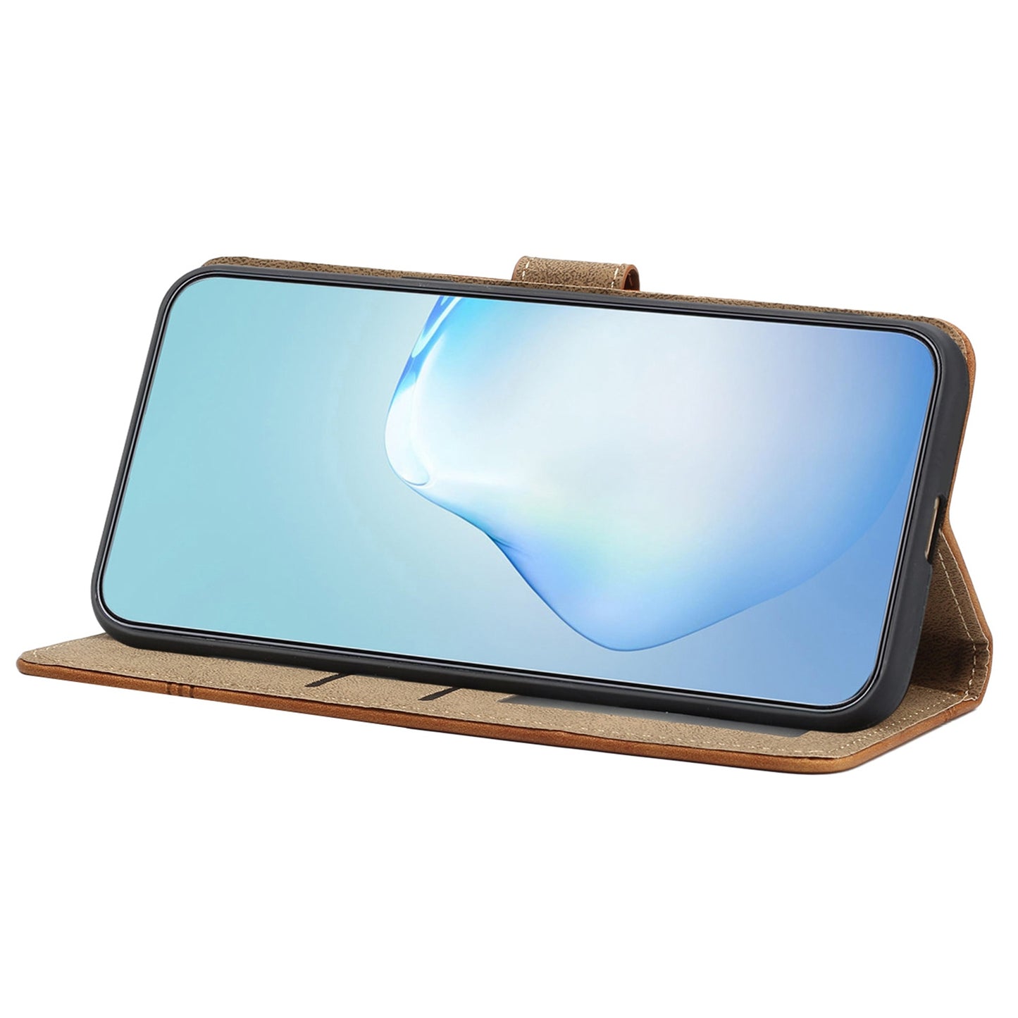 For iPhone 13 Pro 6.1 inch Vintage PU Leather Phone Cover, Skin-touch Feeling Lines Imprinted Flip Stand Shell Case with Wallet