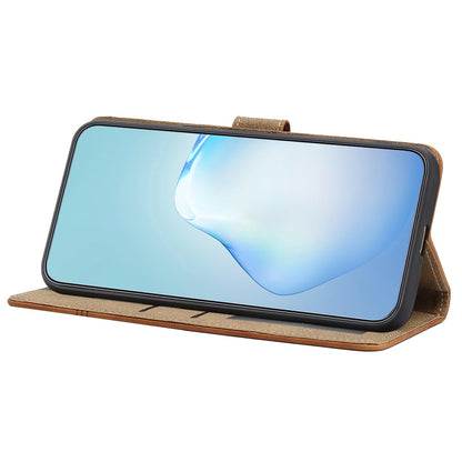 For iPhone 13 Pro 6.1 inch Vintage PU Leather Phone Cover, Skin-touch Feeling Lines Imprinted Flip Stand Shell Case with Wallet