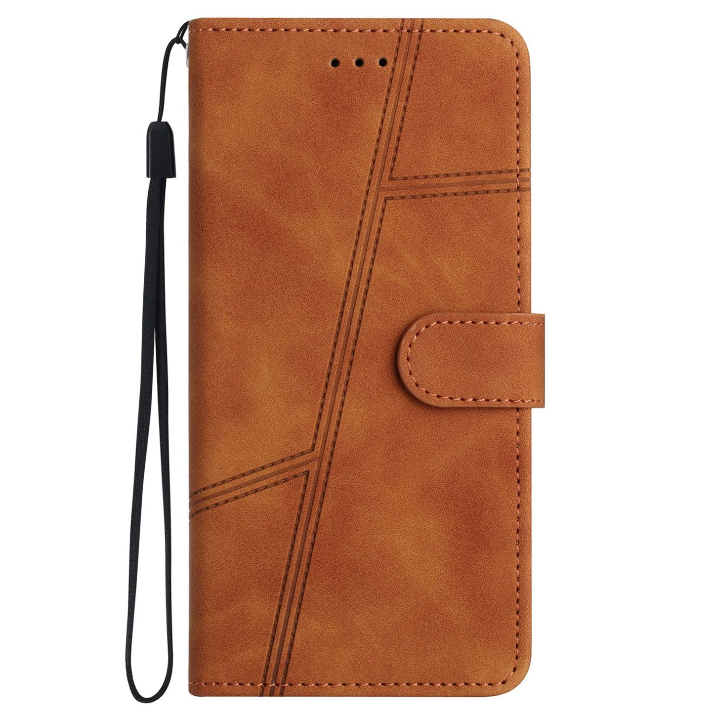 For iPhone 13 Pro 6.1 inch Vintage PU Leather Phone Cover, Skin-touch Feeling Lines Imprinted Flip Stand Shell Case with Wallet