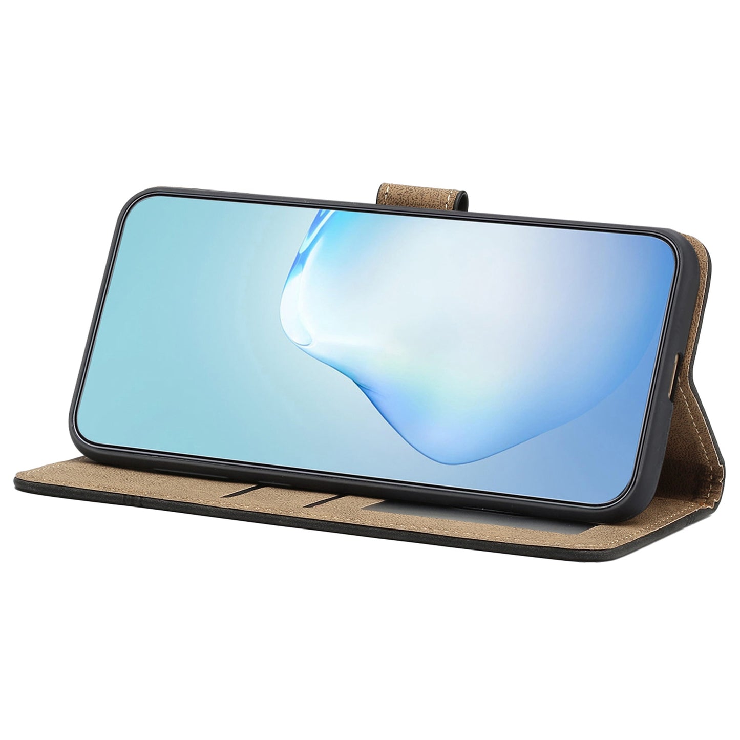 For iPhone 13 Pro 6.1 inch Vintage PU Leather Phone Cover, Skin-touch Feeling Lines Imprinted Flip Stand Shell Case with Wallet