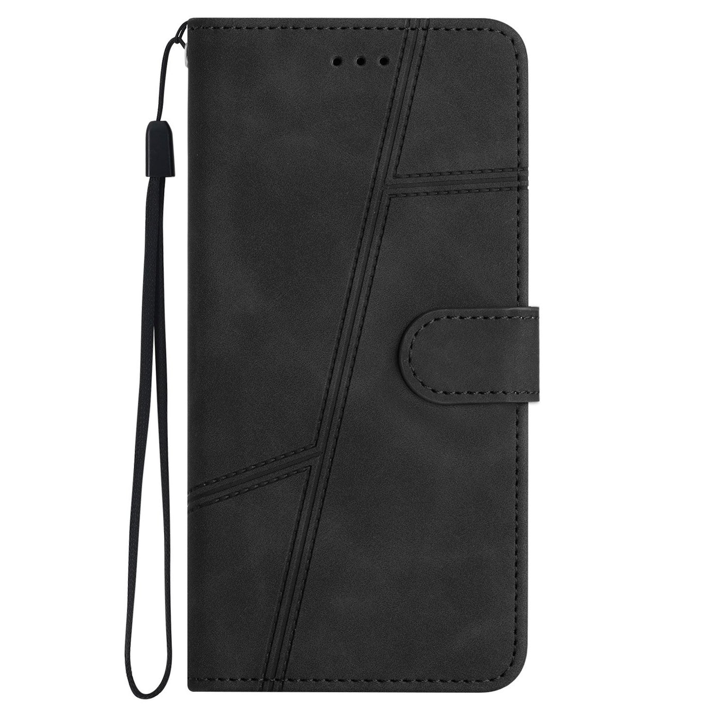 For iPhone 13 Pro 6.1 inch Vintage PU Leather Phone Cover, Skin-touch Feeling Lines Imprinted Flip Stand Shell Case with Wallet