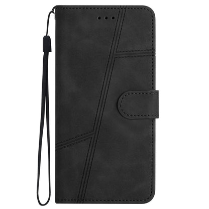 For iPhone 13 Pro 6.1 inch Vintage PU Leather Phone Cover, Skin-touch Feeling Lines Imprinted Flip Stand Shell Case with Wallet