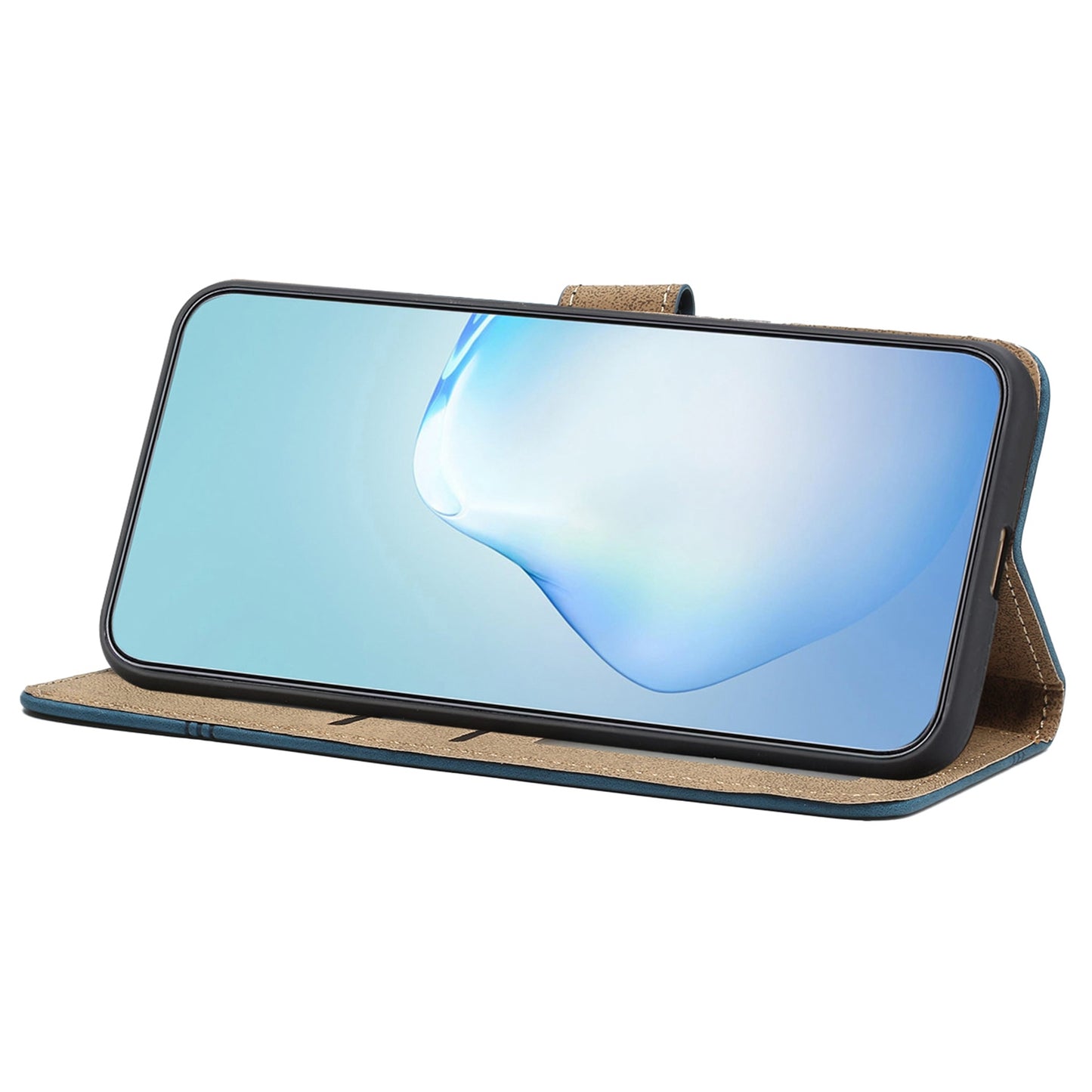 For iPhone 13 Pro 6.1 inch Vintage PU Leather Phone Cover, Skin-touch Feeling Lines Imprinted Flip Stand Shell Case with Wallet