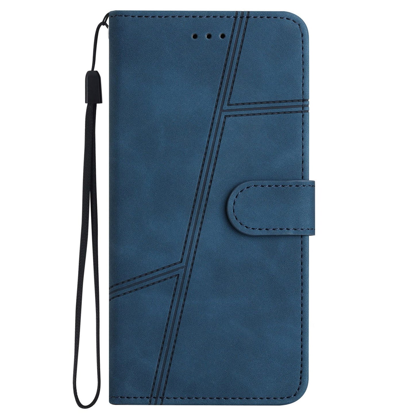 For iPhone 13 Pro 6.1 inch Vintage PU Leather Phone Cover, Skin-touch Feeling Lines Imprinted Flip Stand Shell Case with Wallet