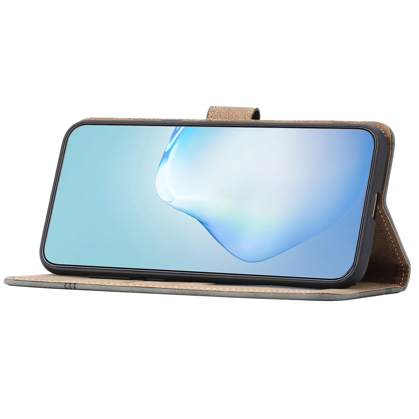 For iPhone 13 Pro 6.1 inch Vintage PU Leather Phone Cover, Skin-touch Feeling Lines Imprinted Flip Stand Shell Case with Wallet