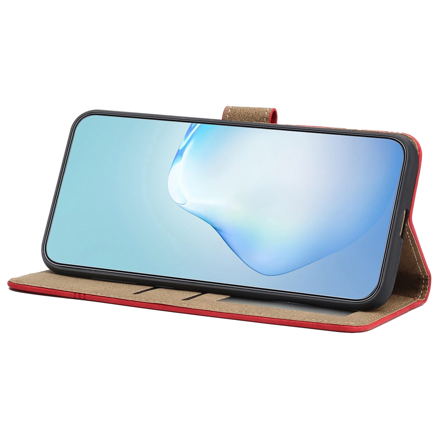 For iPhone 13 Pro 6.1 inch Vintage PU Leather Phone Cover, Skin-touch Feeling Lines Imprinted Flip Stand Shell Case with Wallet