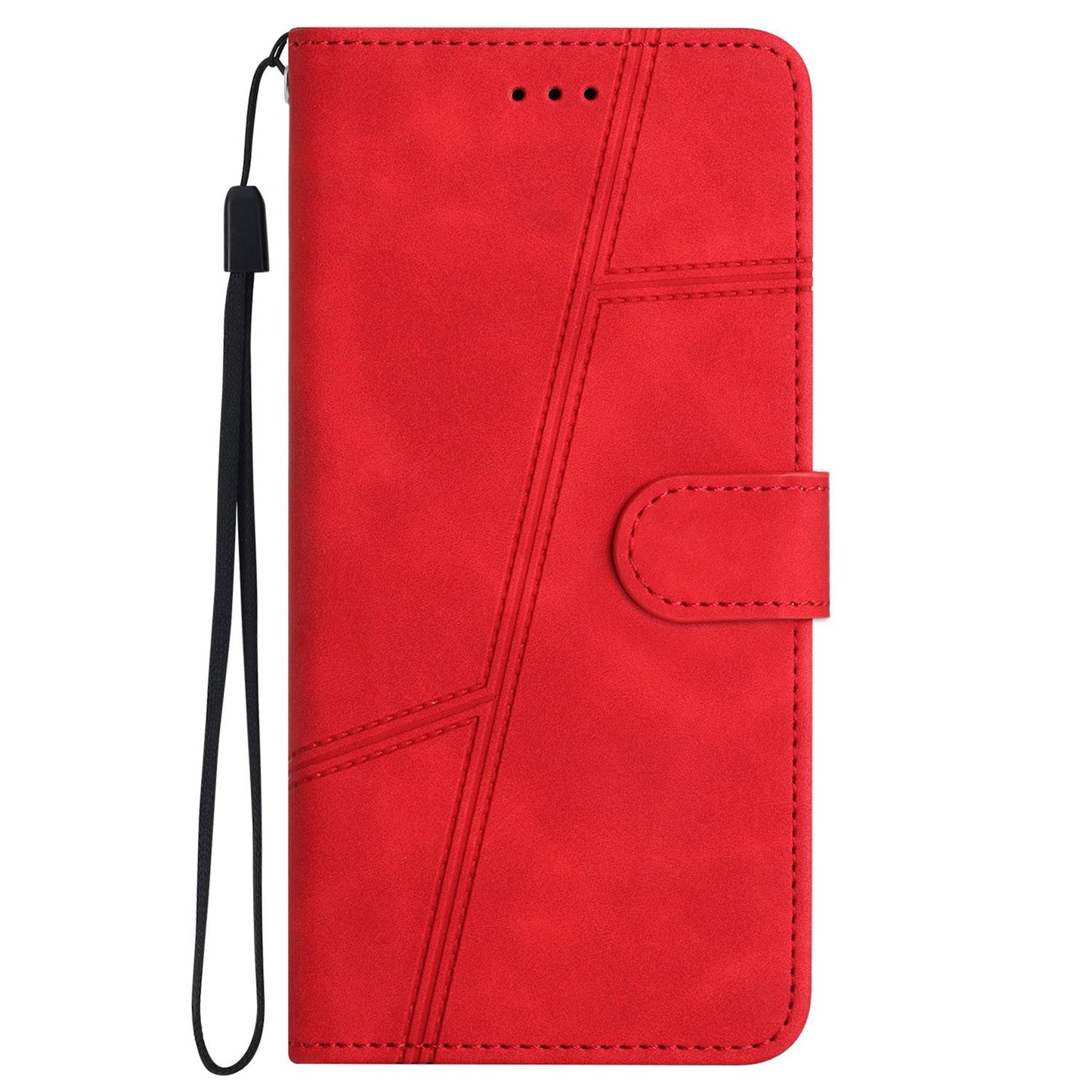 For iPhone 13 Pro 6.1 inch Vintage PU Leather Phone Cover, Skin-touch Feeling Lines Imprinted Flip Stand Shell Case with Wallet