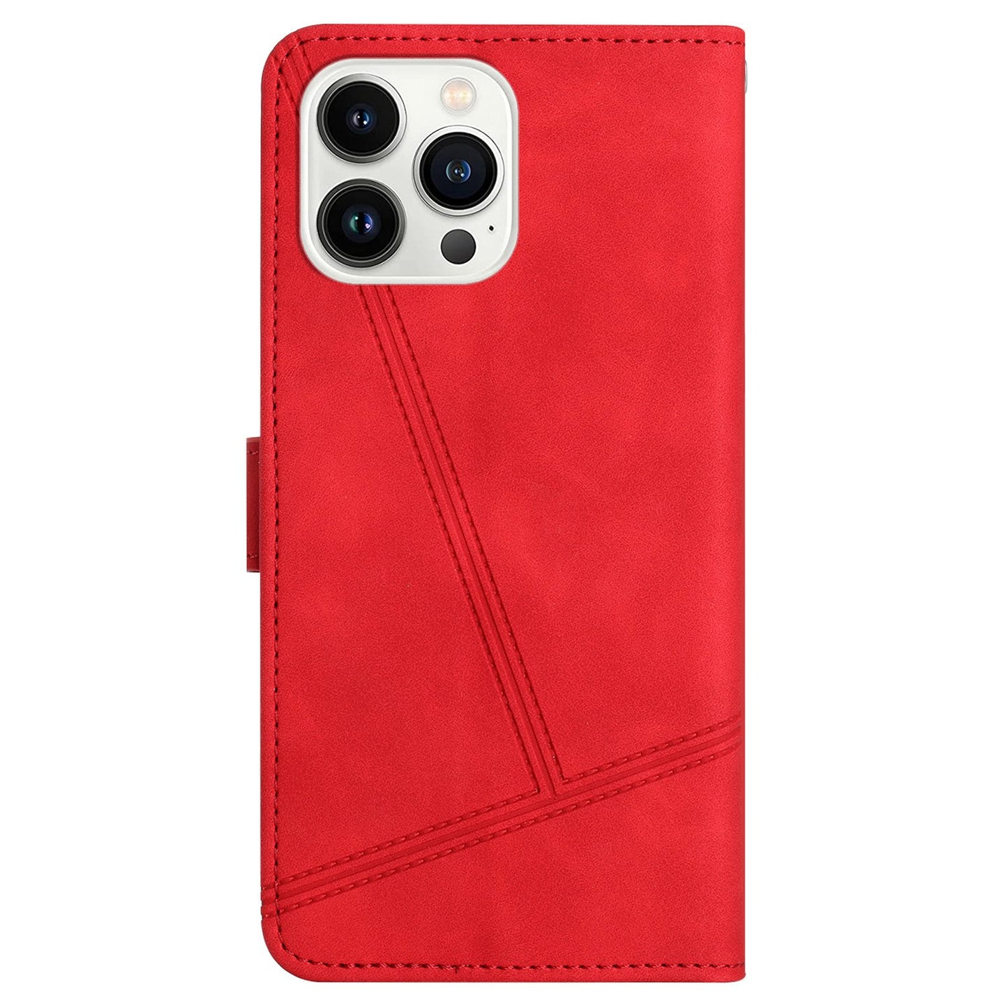 For iPhone 13 Pro 6.1 inch Vintage PU Leather Phone Cover, Skin-touch Feeling Lines Imprinted Flip Stand Shell Case with Wallet
