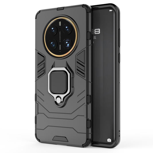 For Huawei Mate 50 Pro 4G Hard PC Soft TPU Dual Layered Shockproof Cover Ring Kickstand Grip Protective Phone Case