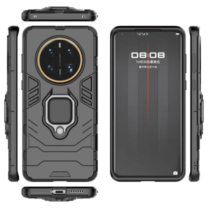 For Huawei Mate 50 Pro 4G Hard PC Soft TPU Dual Layered Shockproof Cover Ring Kickstand Grip Protective Phone Case