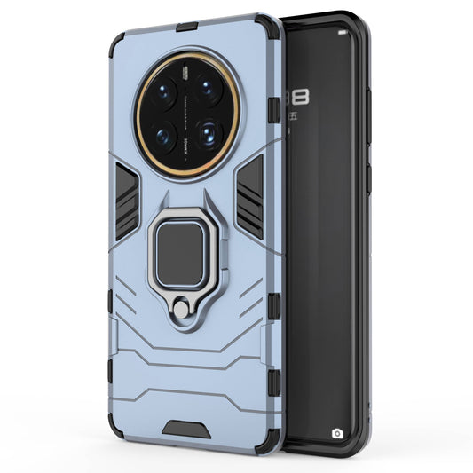 For Huawei Mate 50 Pro 4G Hard PC Soft TPU Dual Layered Shockproof Cover Ring Kickstand Grip Protective Phone Case