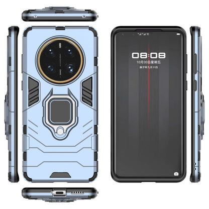 For Huawei Mate 50 Pro 4G Hard PC Soft TPU Dual Layered Shockproof Cover Ring Kickstand Grip Protective Phone Case