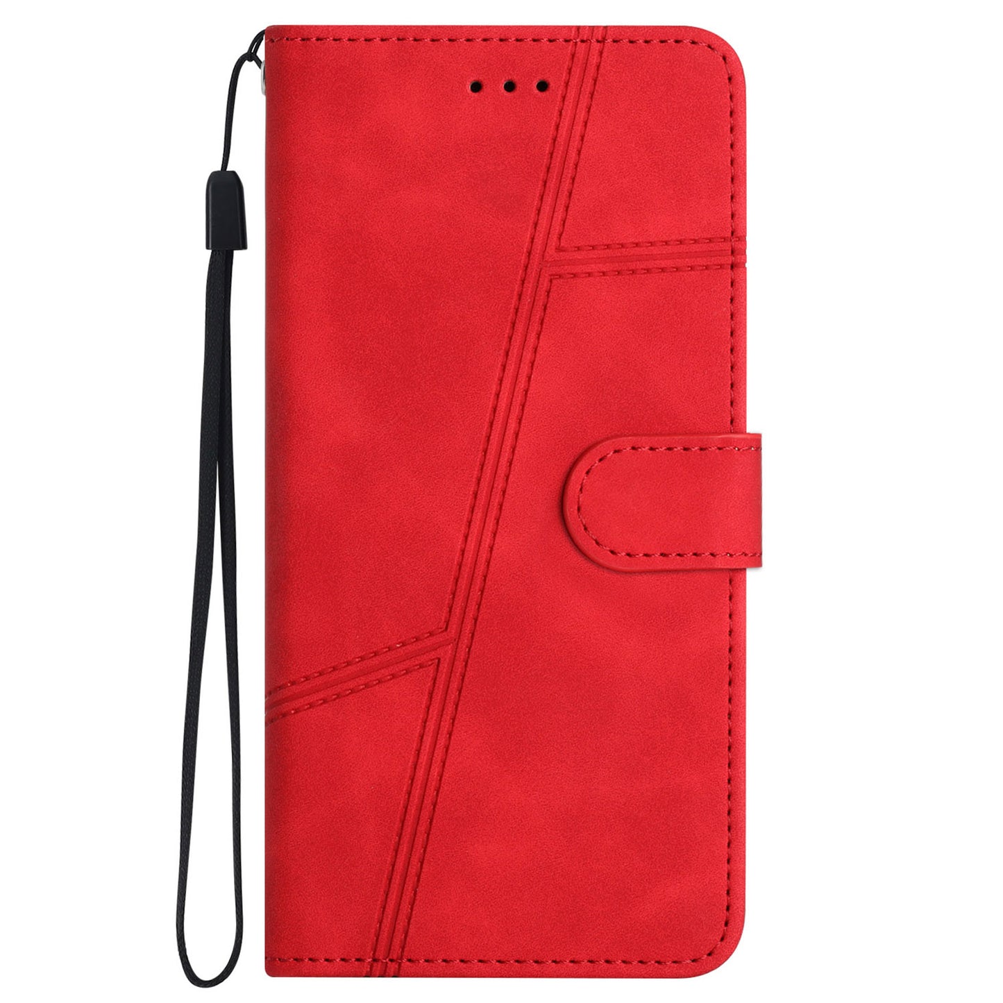 For Samsung Galaxy A04s 4G (164.7 x 76.7 x 9.1 mm) Wallet Stand Phone Case, Skin-touch Feeling Lines Imprinted Vintage PU Leather Magnetic Flip Cover