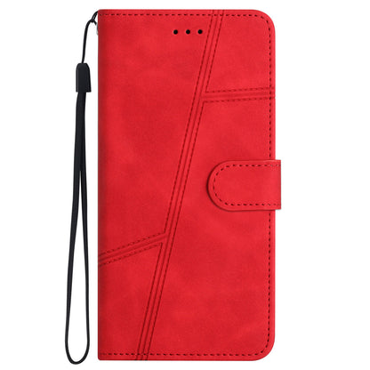 For Samsung Galaxy A04s 4G (164.7 x 76.7 x 9.1 mm) Wallet Stand Phone Case, Skin-touch Feeling Lines Imprinted Vintage PU Leather Magnetic Flip Cover