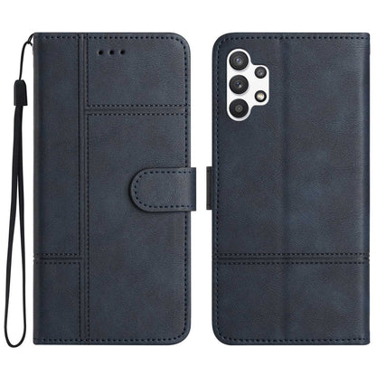 For Samsung Galaxy A13 4G Cell Phone Case Wallet Cowhide Texture Business Style PU Leather Sewing Line Decor Phone Cover