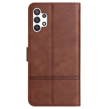 For Samsung Galaxy A13 4G Cell Phone Case Wallet Cowhide Texture Business Style PU Leather Sewing Line Decor Phone Cover